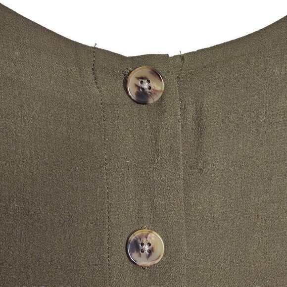 Madewell Button-Back Easy V-Neck Short Sleeves Dress Pockets Brown Women Size XS - Picture 8 of 16